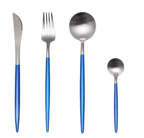 Luxury Cutlery Set – Stainless Steel Gold & Silver – 24 Pieces – Elegant Dining Flatware