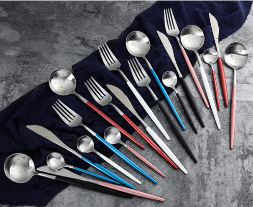 Luxury Cutlery Set – Stainless Steel Gold & Silver – 24 Pieces – Elegant Dining Flatware