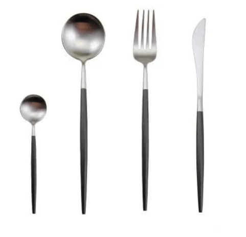 Luxury Cutlery Set – Stainless Steel Gold & Silver – 24 Pieces – Elegant Dining Flatware