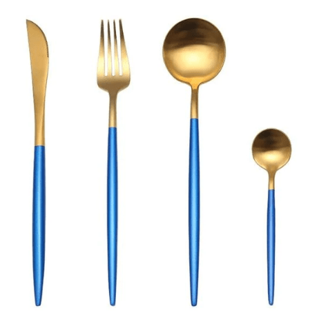 Luxury Cutlery Set – Stainless Steel Gold & Silver – 24 Pieces – Elegant Dining Flatware