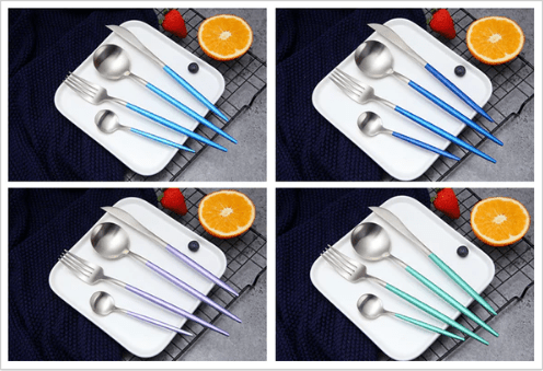Luxury Cutlery Set – Stainless Steel Gold & Silver – 24 Pieces – Elegant Dining Flatware