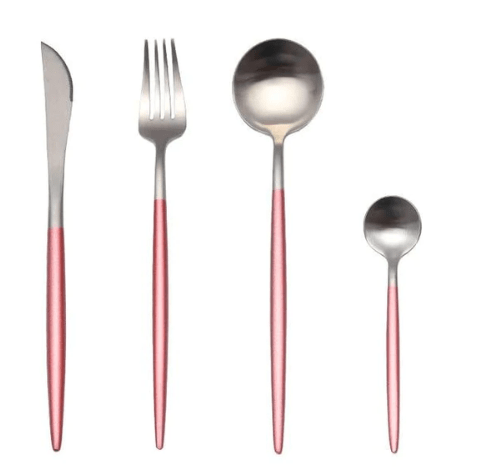 Luxury Cutlery Set – Stainless Steel Gold & Silver – 24 Pieces – Elegant Dining Flatware