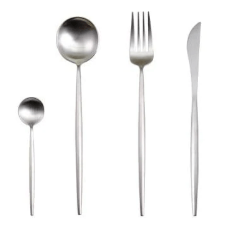 Luxury Cutlery Set – Stainless Steel Gold & Silver – 24 Pieces – Elegant Dining Flatware