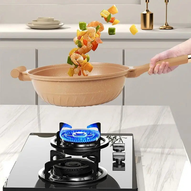 Non-Stick Wok Pan | Durable Carbon Steel | 30cm | Ergonomic Handle