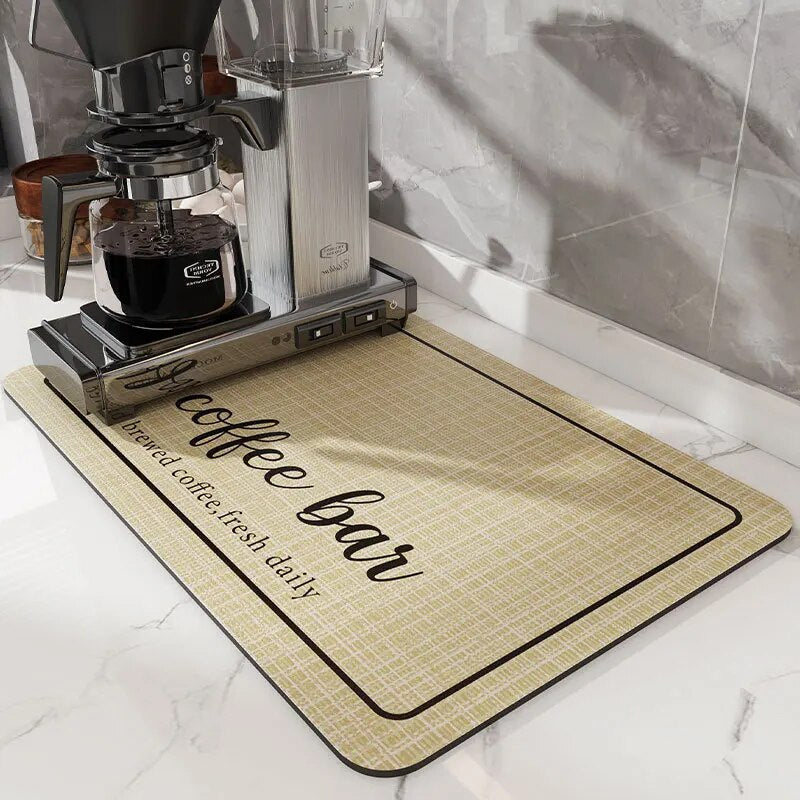 Premium Absorbent Draining Mat - Quick-Dry Microfiber, Non-Slip, Grey, Kitchen Essential