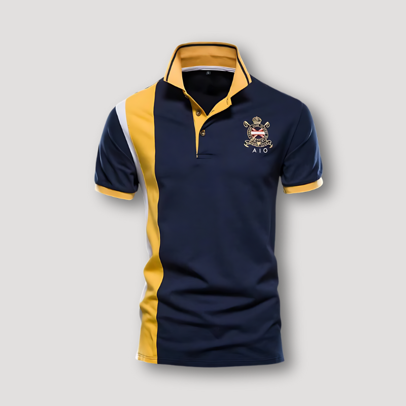 AIO Embroidery Badge Short Sleeve Mens Polo T Shirt Sale