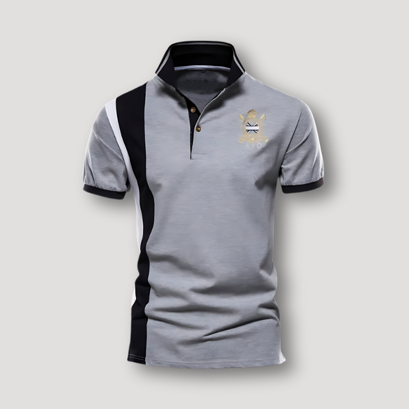 AIO Embroidery Badge Short Sleeve Mens Polo T Shirt Sale