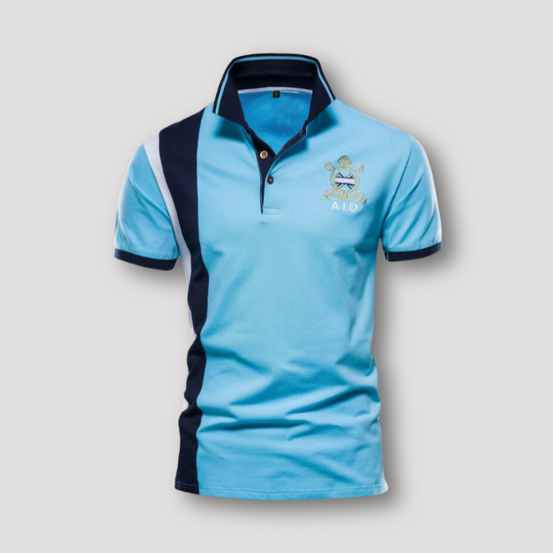 AIO Embroidery Badge Short Sleeve Mens Polo T Shirt Sale
