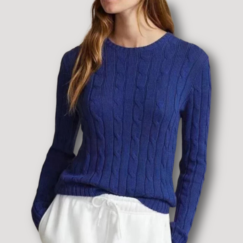 Slim Fit Cable Knitwear Sweater Women's