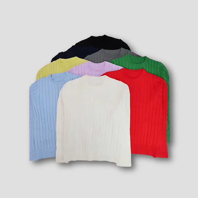 Slim Fit Cable Knitwear Sweater Women's