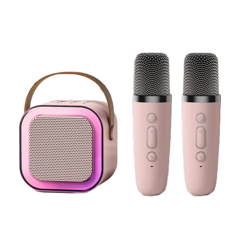 SingStar – Mini Karaoke Machine – With Wireless Microphones – Kids 3–12 Years – Portable – White/Blue/Pink