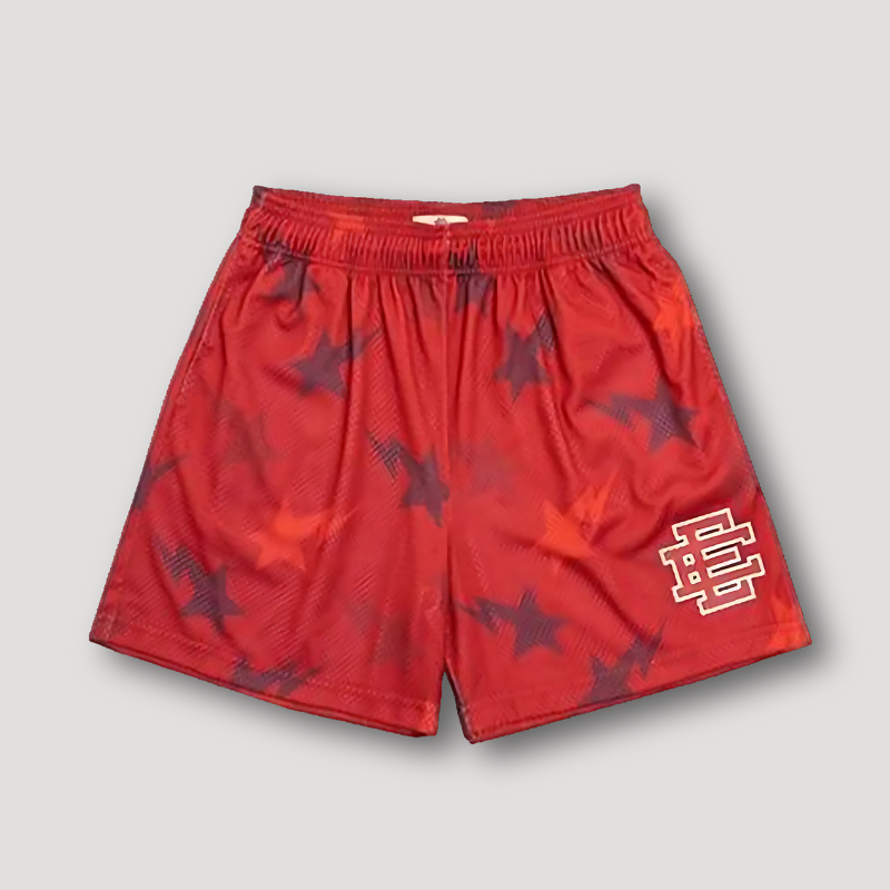 Lightning Star Graphic Prints Sporty Beach Mesh Summer Shorts