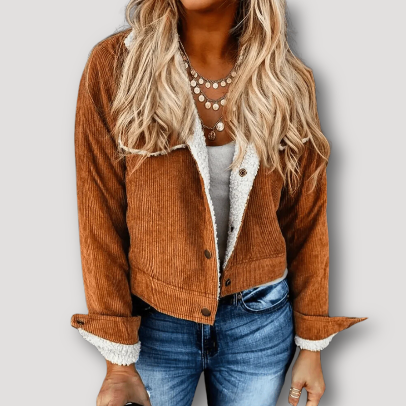 Retro Lamb Wool Coat Corduroy Jacket Women