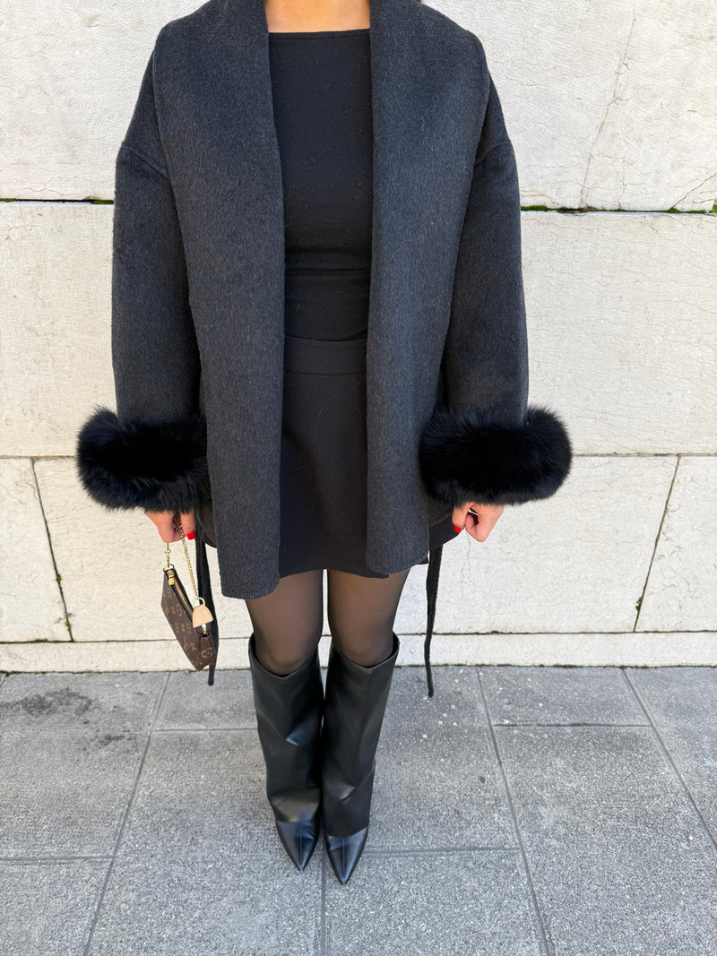 Women Soft Wool Coat – Elegant Wrap Coat – Loose Fit With Belt Winter
