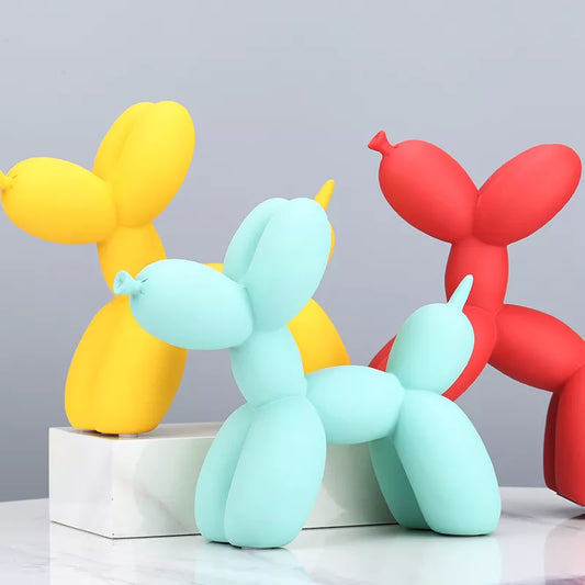 Abstract Balloon Dog Sculpture – Modern Resin Home Decoration – 21,5 × 8,5 × 18 cm