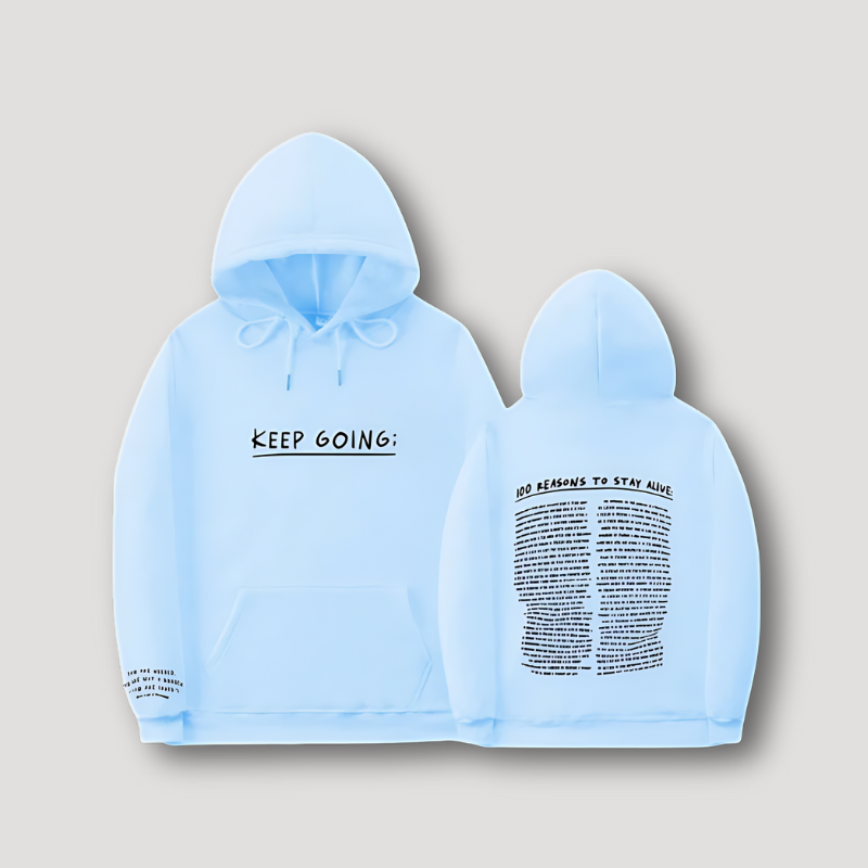 Keep Going - 100 Reasons to stay alive Graphic Hoodie Jacket