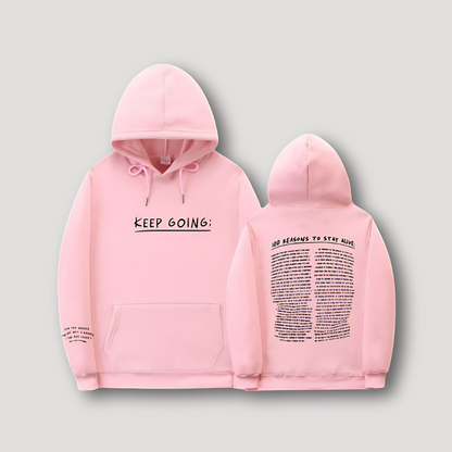 Keep Going - 100 Reasons to stay alive Graphic Hoodie Jacket