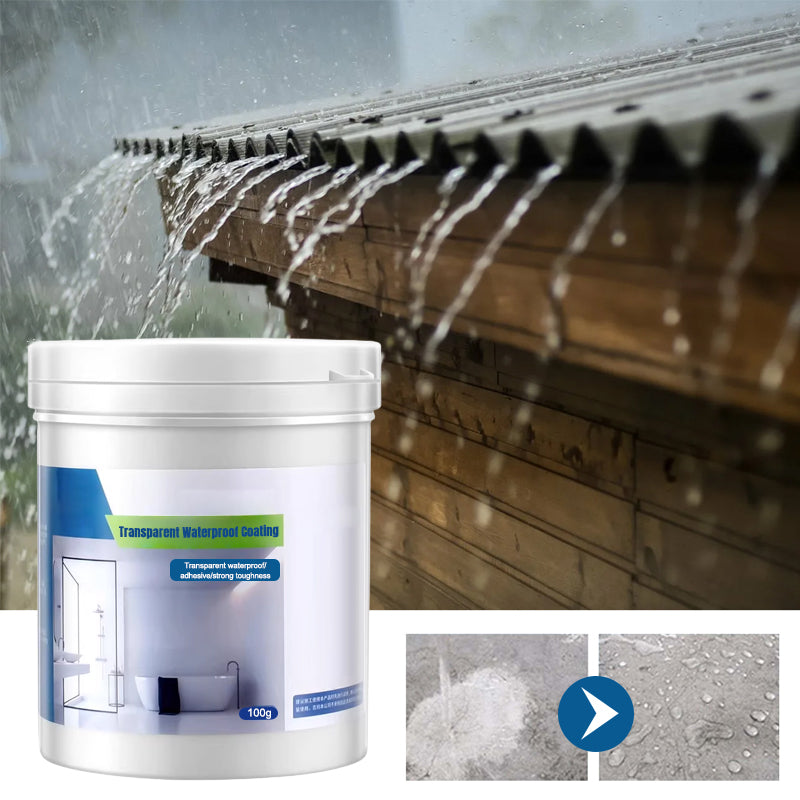 Pro-Grade Transparent Waterproof Sealant - Heavy Duty Leak Stopper - Roofs, Bathrooms & Outdoor Surfaces