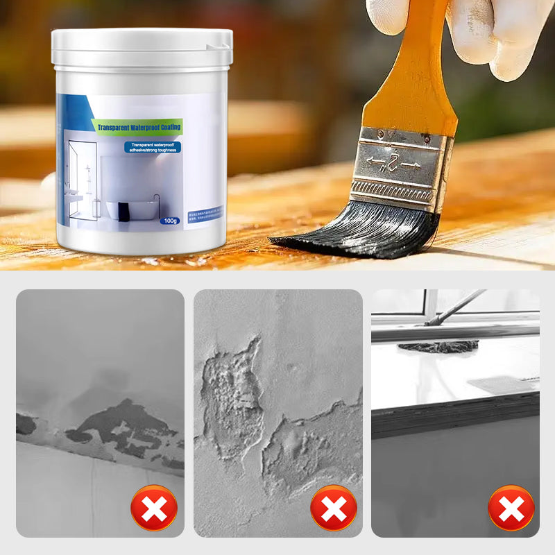 Pro-Grade Transparent Waterproof Sealant - Heavy Duty Leak Stopper - Roofs, Bathrooms & Outdoor Surfaces