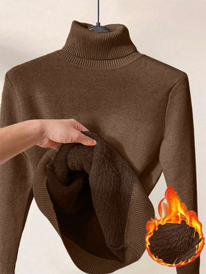 Thermal Turtleneck Knit Sweater – Slim Fit Winter Pullover