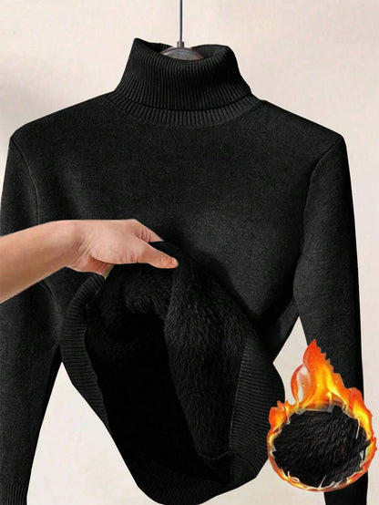 Thermal Turtleneck Knit Sweater – Slim Fit Winter Pullover