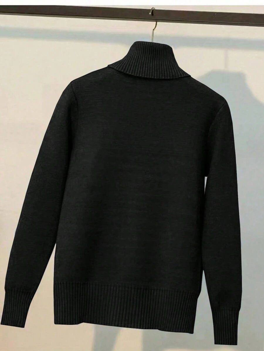 Thermal Turtleneck Knit Sweater – Slim Fit Winter Pullover