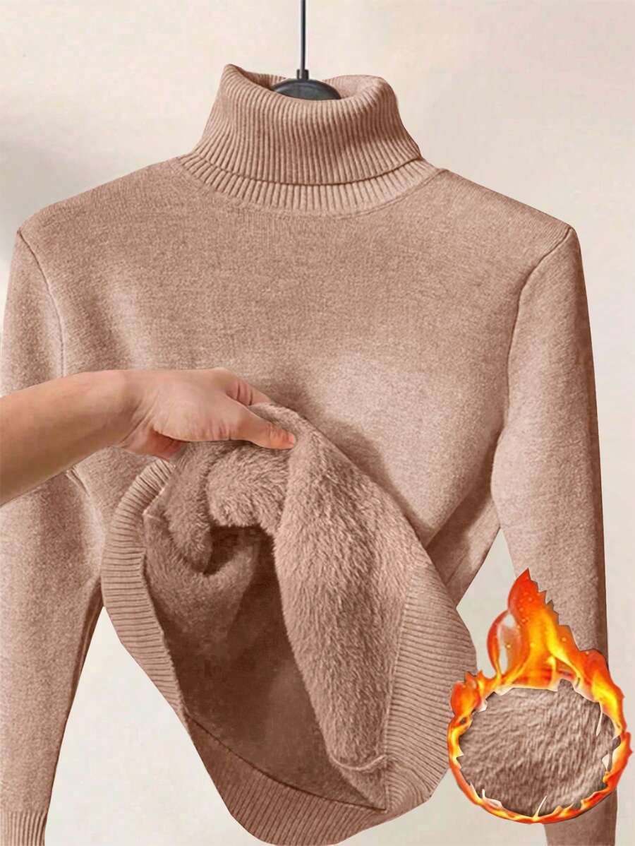 Thermal Turtleneck Knit Sweater – Slim Fit Winter Pullover