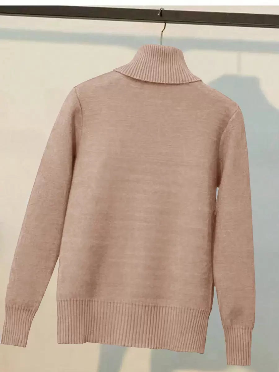 Thermal Turtleneck Knit Sweater – Slim Fit Winter Pullover