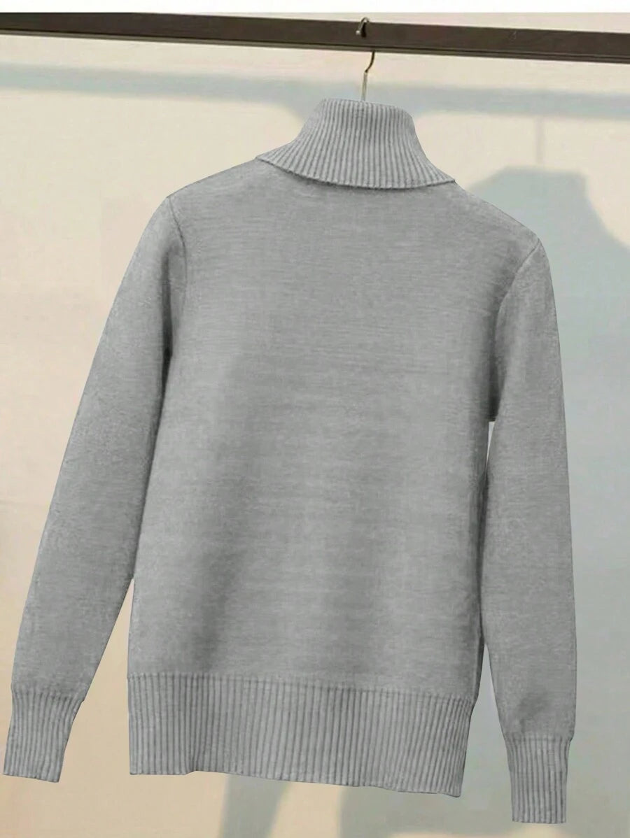 Thermal Turtleneck Knit Sweater – Slim Fit Winter Pullover