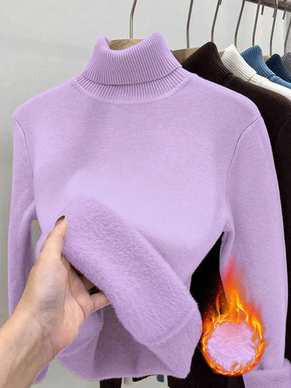 Thermal Turtleneck Knit Sweater – Slim Fit Winter Pullover