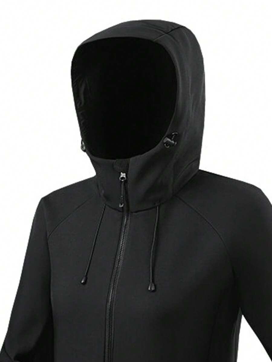 Women’s Soft Shell Thermal Jacket – Black Fleece-Lined Hiking Jacket