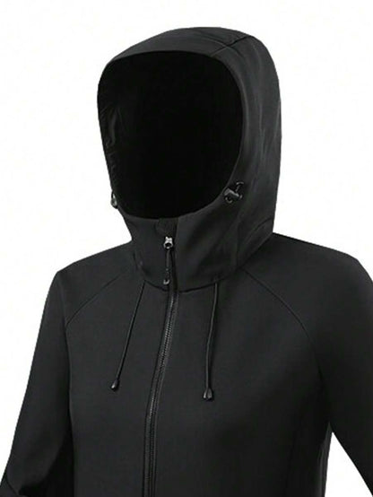 Women’s Soft Shell Thermal Jacket – Black Fleece-Lined Hiking Jacket