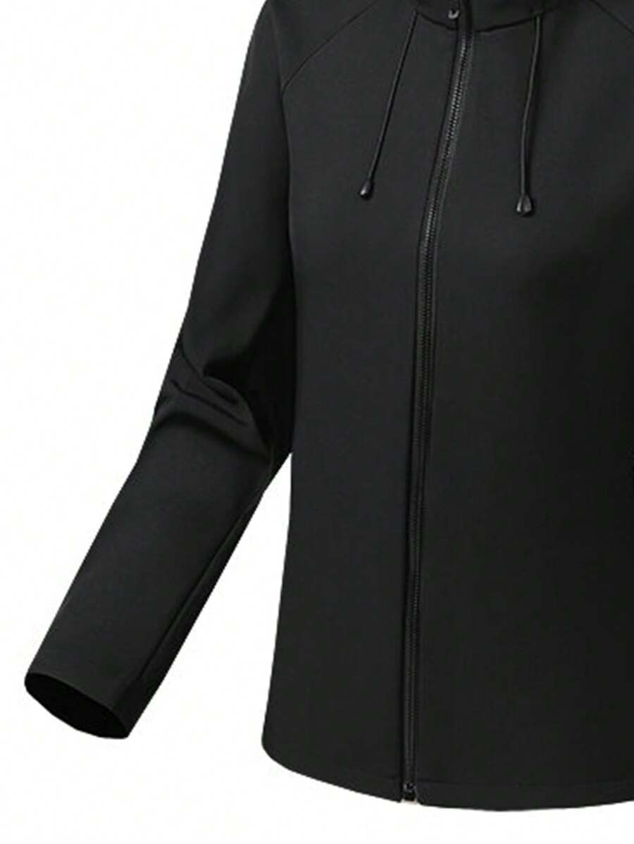 Women’s Soft Shell Thermal Jacket – Black Fleece-Lined Hiking Jacket