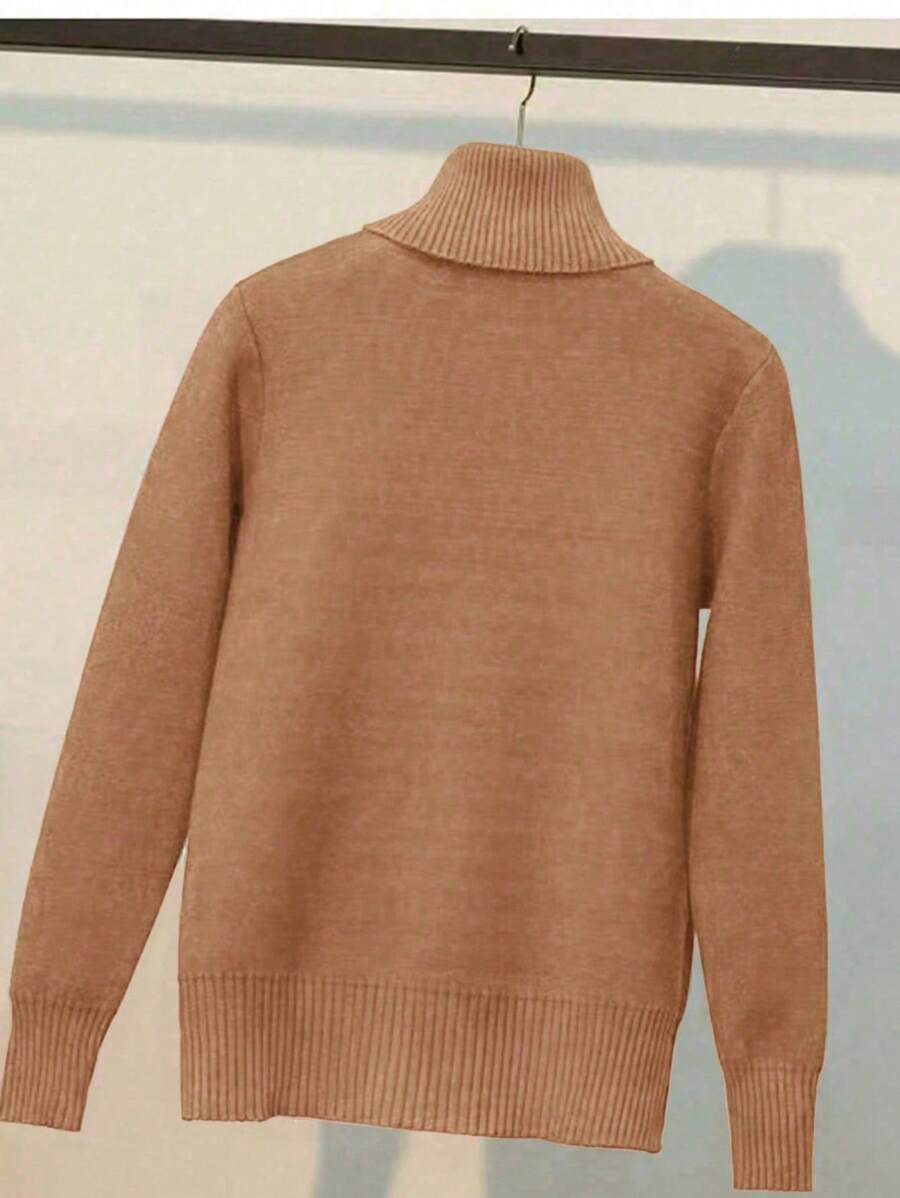 Thermal Turtleneck Knit Sweater – Slim Fit Winter Pullover