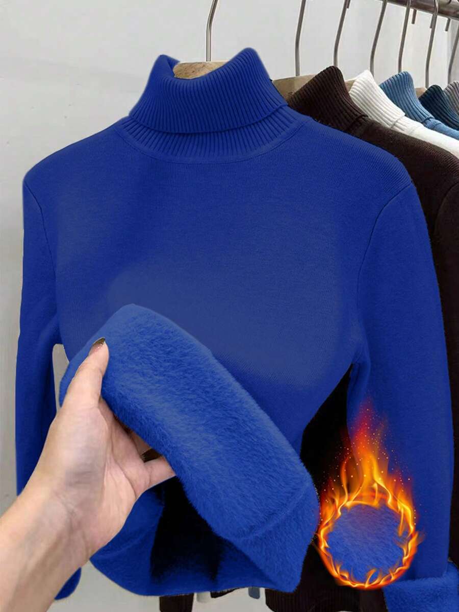 Thermal Turtleneck Knit Sweater – Slim Fit Winter Pullover