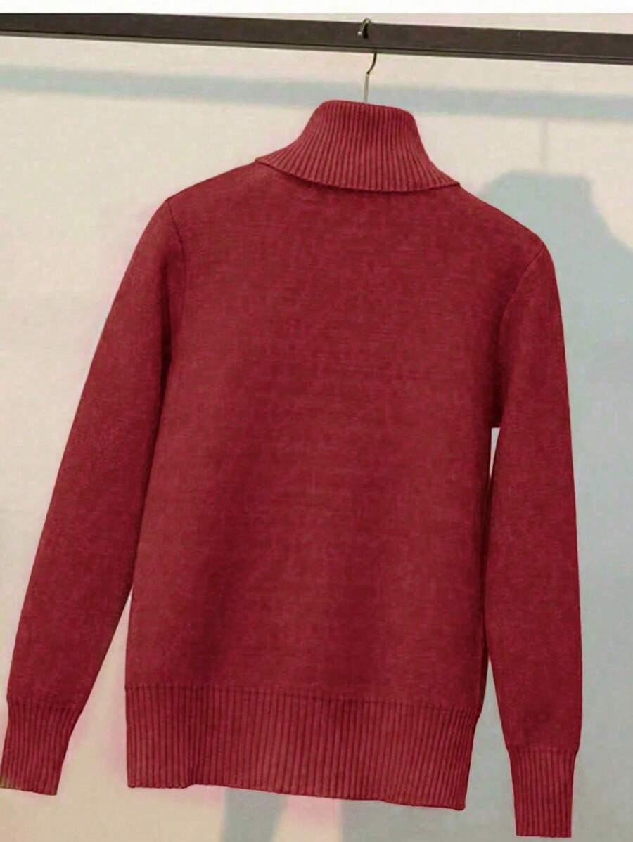 Thermal Turtleneck Knit Sweater – Slim Fit Winter Pullover