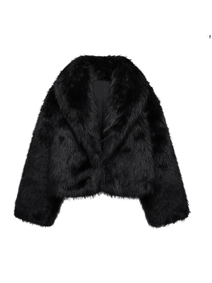 Faux Fur Collar Jacket – Women's Winter Coat – Date Brown Casual Outerwear