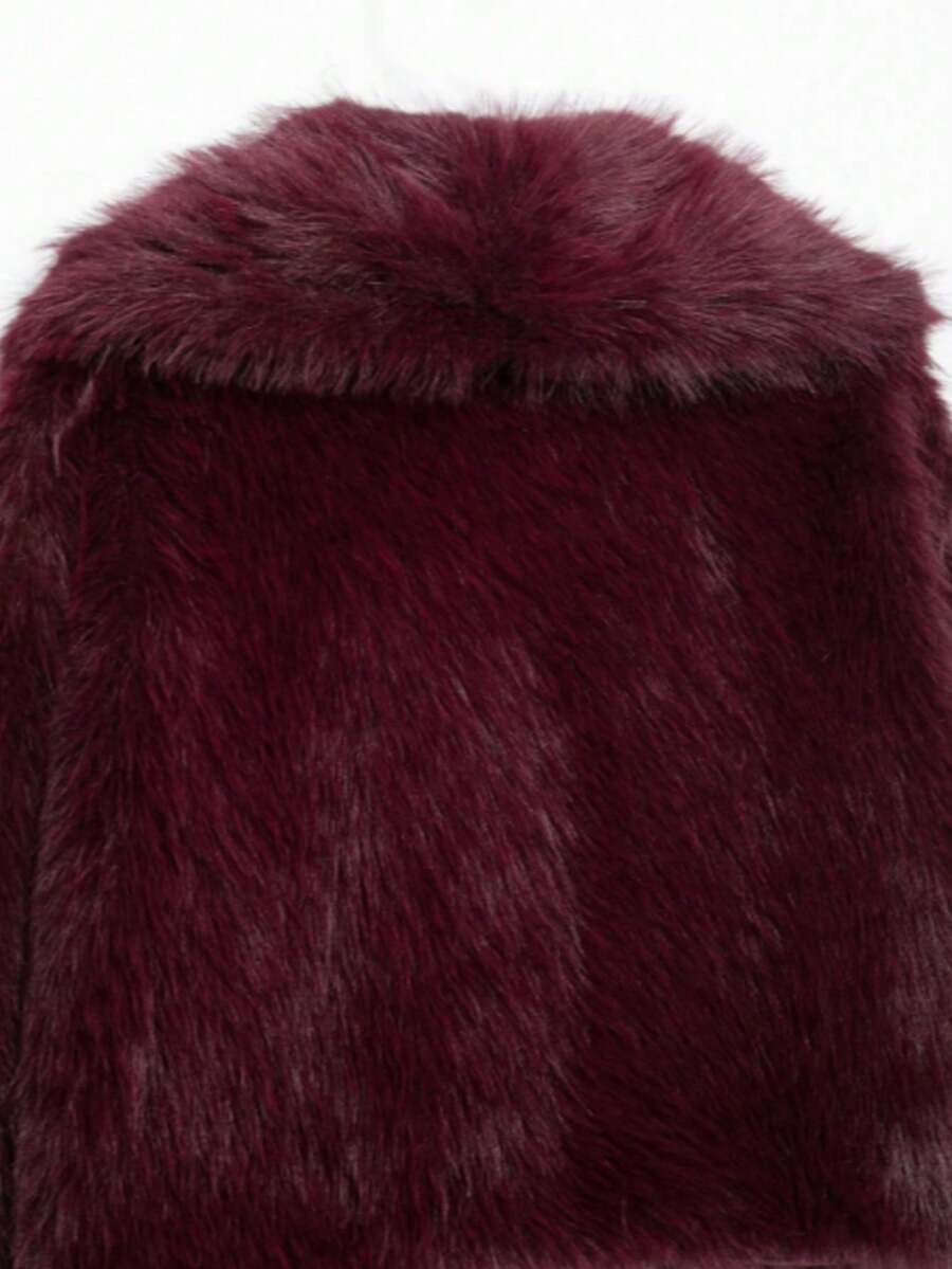 Faux Fur Collar Jacket – Women's Winter Coat – Date Brown Casual Outerwear