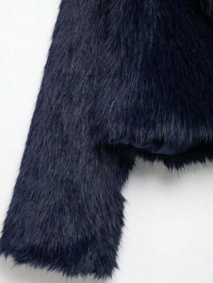 Faux Fur Collar Jacket – Women's Winter Coat – Date Brown Casual Outerwear