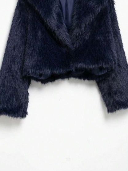 Faux Fur Collar Jacket – Women's Winter Coat – Date Brown Casual Outerwear