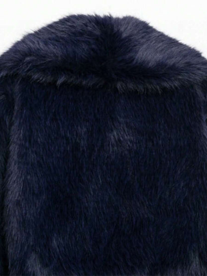 Faux Fur Collar Jacket – Women's Winter Coat – Date Brown Casual Outerwear