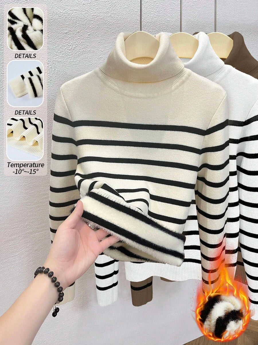 Thermal Turtleneck Knit Sweater – Slim Fit Winter Pullover