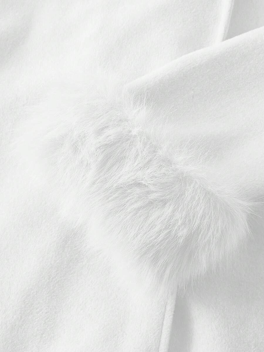 Women Faux Fur Wrap Coat  – Elegant Oversized Winter Jacket