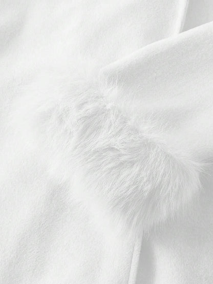 Women Faux Fur Wrap Coat  – Elegant Oversized Winter Jacket