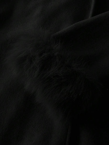 Women Faux Fur Wrap Coat  – Elegant Oversized Winter Jacket