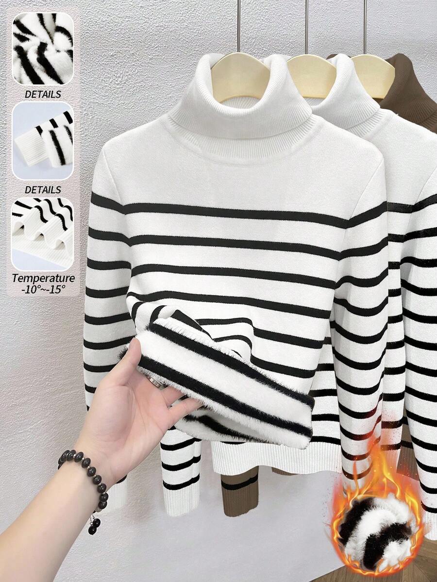 Thermal Turtleneck Knit Sweater – Slim Fit Winter Pullover