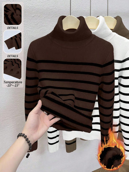 Thermal Turtleneck Knit Sweater – Slim Fit Winter Pullover