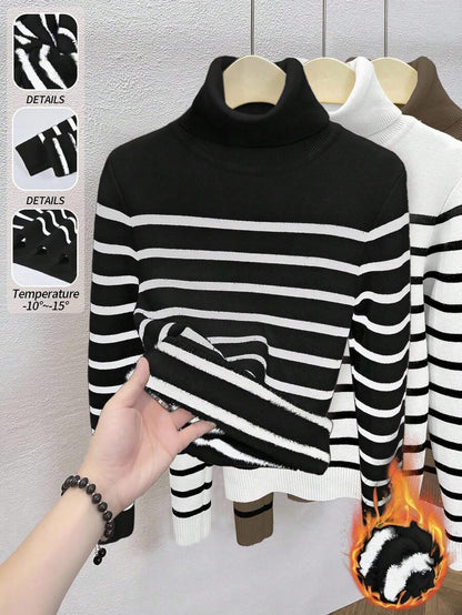 Thermal Turtleneck Knit Sweater – Slim Fit Winter Pullover