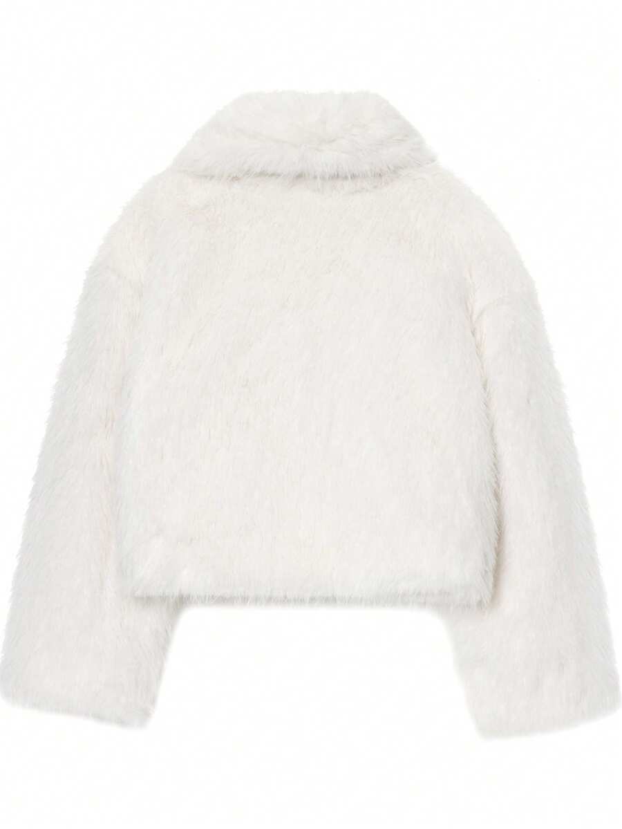Faux Fur Collar Jacket – Women's Winter Coat – Date Brown Casual Outerwear