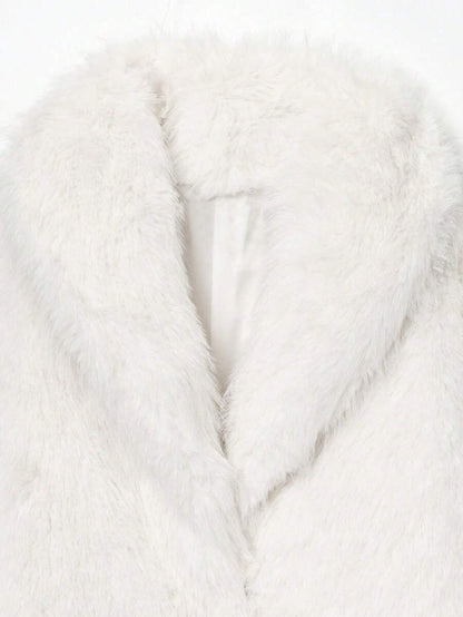 Faux Fur Collar Jacket – Women's Winter Coat – Date Brown Casual Outerwear